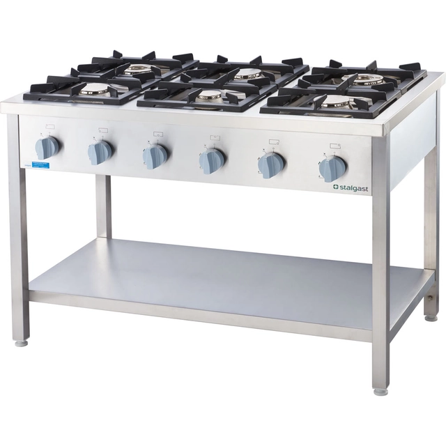 Free-standing gas stove 6 burner with shelf 32.5 kW - G20 (GZ50)