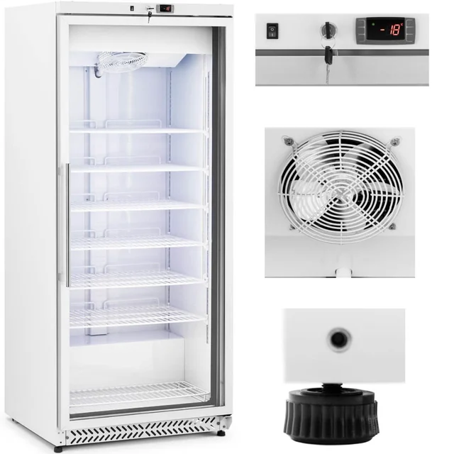 Freezer cabinet, glass freezer 7 shelves 580 l 492 W - white