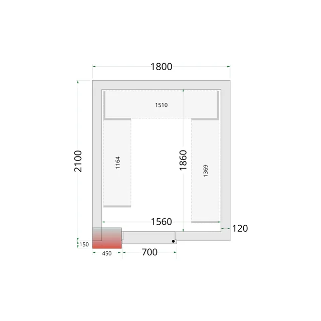 Freezing room complete freezing chamber 1800 x 2100 x 2200 mm CRNF1821