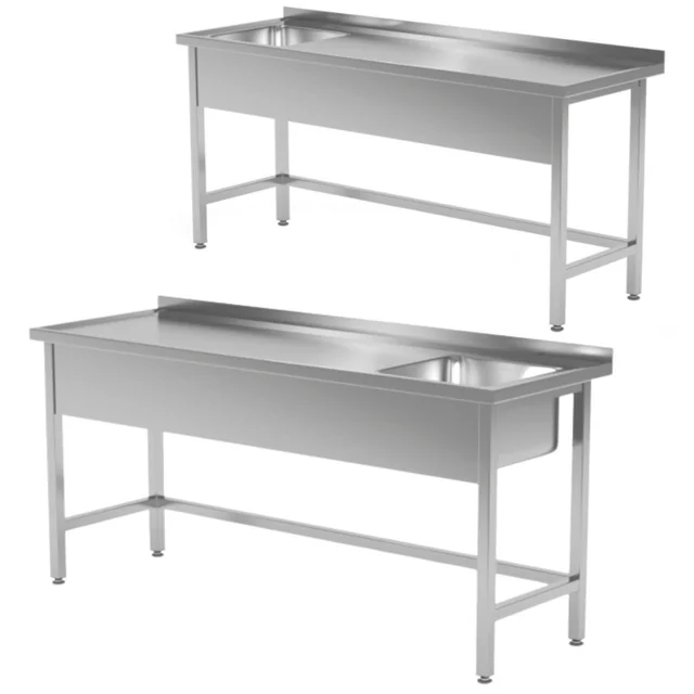 Fregadero de mesa para catering de acero inoxidable 140x70x85 Polgast 210147