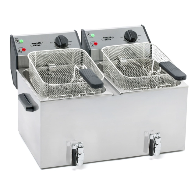 Friggitrice 2x8 l regolabile con rubinetto