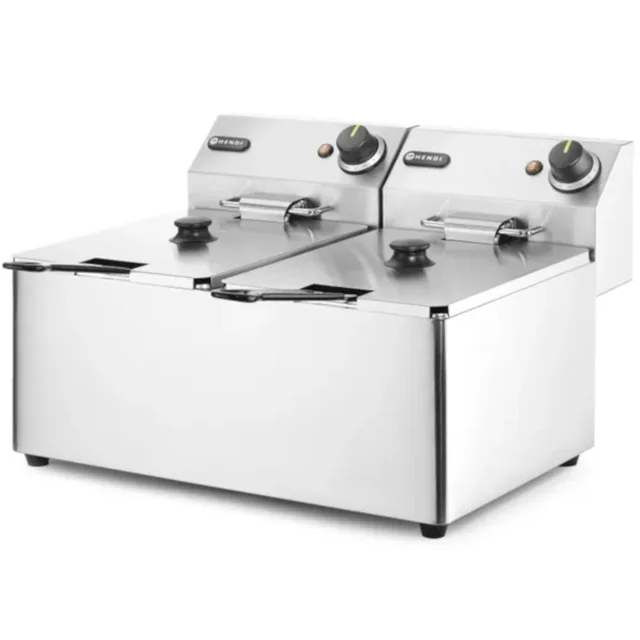 Fritadeira dupla Linha Cozinha 7kW 230V 2 x 8L - Hendi 205839