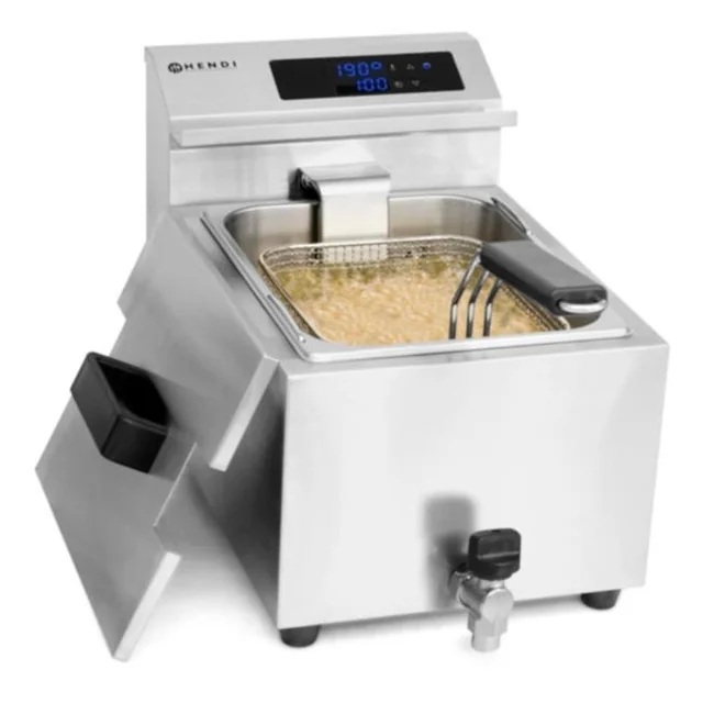 Friteuse à panneau numérique Mastercook avec capacité du robinet de vidange 2x8l