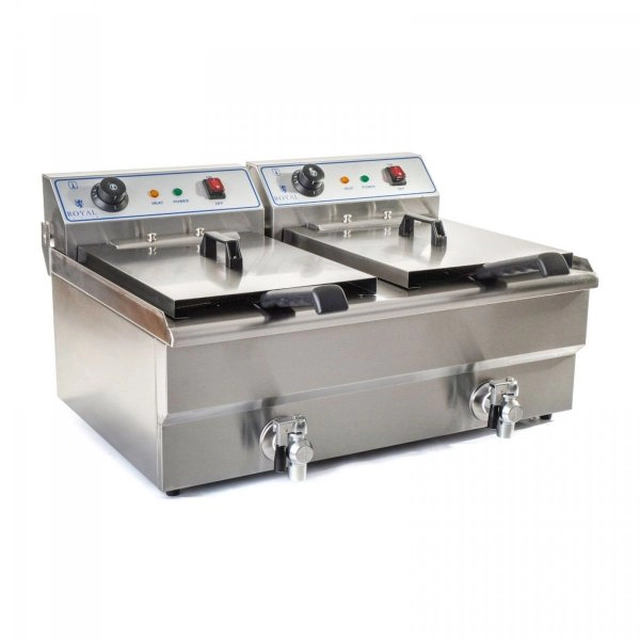 Friteuză - 2 x 16 litri - 400 V ROYAL CATERING 10010010 RCSF-16DTH