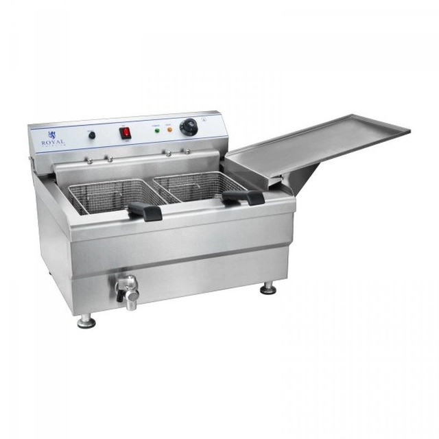 Fritőz - 30 liter - 400 V - 2 x kosár ROYAL CATERING 10010126 RCBG 30-2-B STH