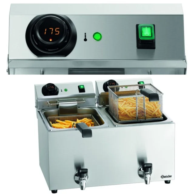 Fritteuse mit Digitalpanel 2x9l 230v 6600w Bartscher A162829