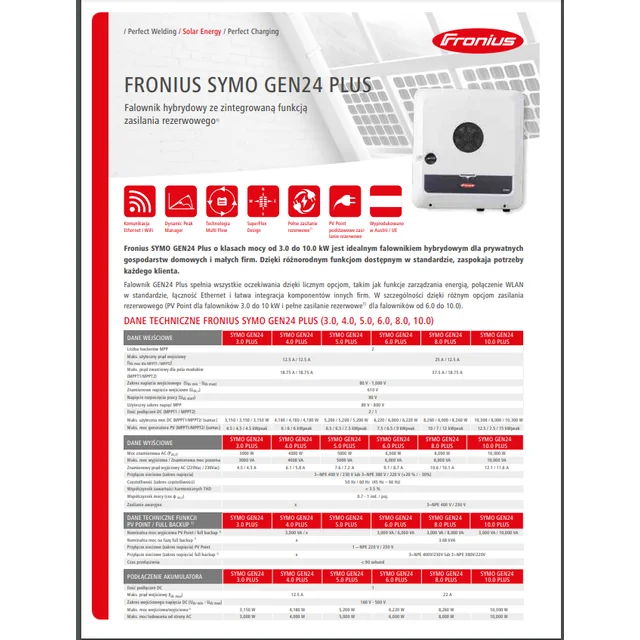 FRO-0038 Convertitore 3-fazowy 8 kW Fronius SYMO GEN24 8.0 PLUS