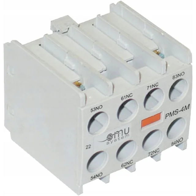 Front auxiliary contact 2NC + 2NO, 2 normally closed contacts and 2 normally open contacts for mini contactors