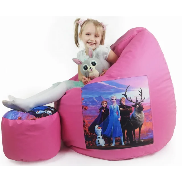 Frozen fauteuil poef, roze