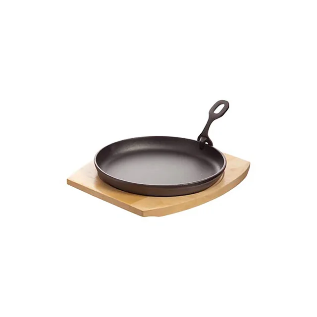 Frying pan with detachable handle on wooden stand 220 mm