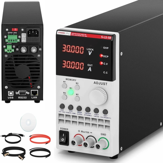 Fuente de alimentación del laboratorio de servicio 0-30 V 0-30 A 300 W USB LAN RS232