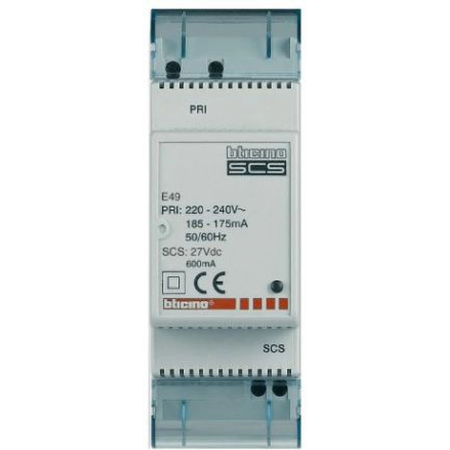 Fuente de alimentación Legrand Compact 230V AC/ 27V DC 0,6A, montaje en carril TH35 E49 - E49