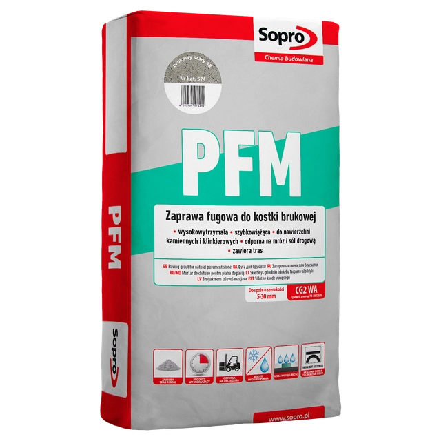 Fug masa za popločavanje Sopro PFM 574 siva 25kg