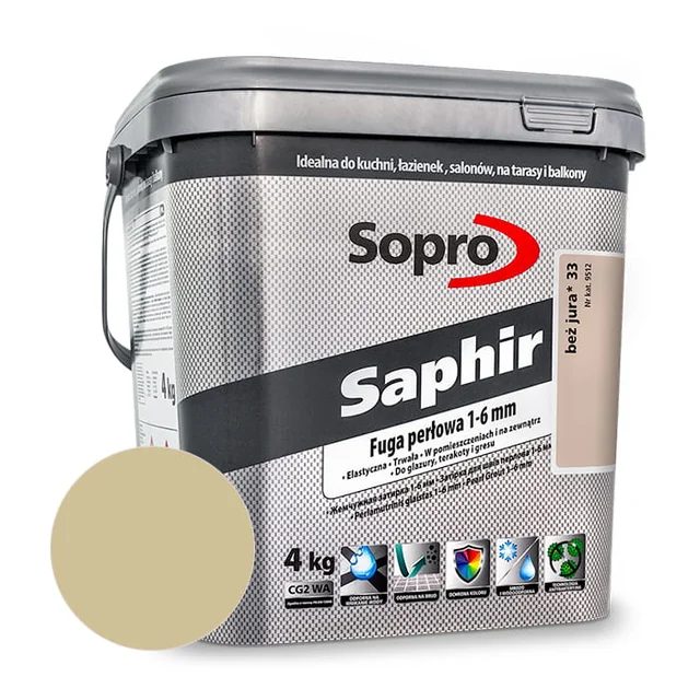 Fuga perłowa 1-6 mm Sopro Saphir beż (32) 4 kg