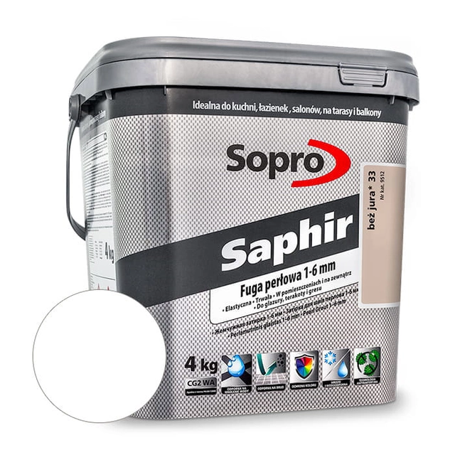 Fuga perłowa 1-6 mm Sopro Saphir biały  (10) 4 kg