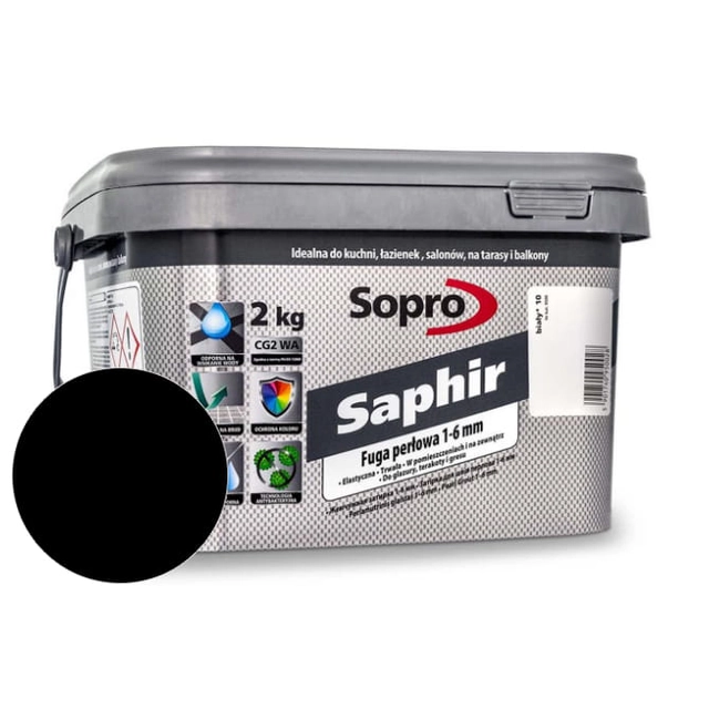 Fuga perłowa 1-6 mm Sopro Saphir czarna (90) 2 kg