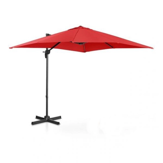 Függő kerti esernyő - forgatható - 250 x 250 cm - piros UNIPRODO 10250103 UNI_UMBRELLA_2SQ250RE