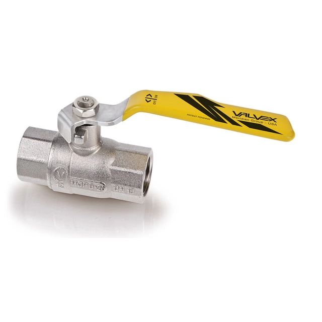 Full-port ball valve for gas with a steel lever (NN version)4TECH DN15 nickel plated