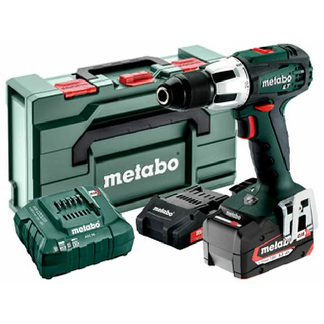 Furadeira de impacto sem fio Metabo SB 18 LT 18 V | 34 Nm/60 Nm | 1,5 - 13 mm | Escova de carvão | 2 Ah + 5,2 Ah bateria + carregador | em metaBOX