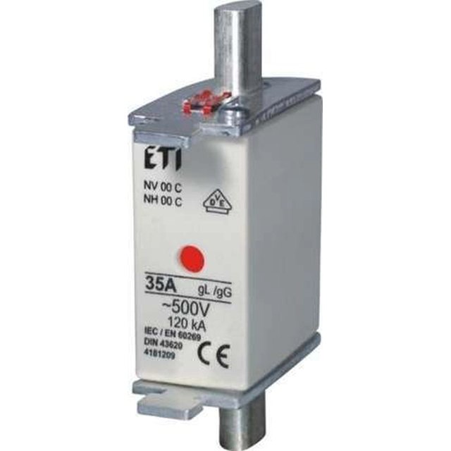 Fuse link ETI Polam NH00 004182212 gG 63A 500V combi-fuse slow-acting