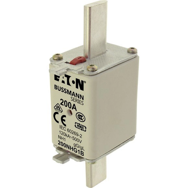 Fuse link, LV,200 A.C 500 V,NH1, gL/gG, IEC, dual indicator
