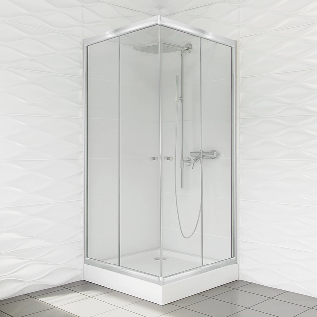 Fyrkantig duschkabin Duso 80x80x184 - transparent glas