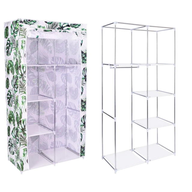 Gabinete textil con 6 Estantes MIRA Monstera - blanco y verde