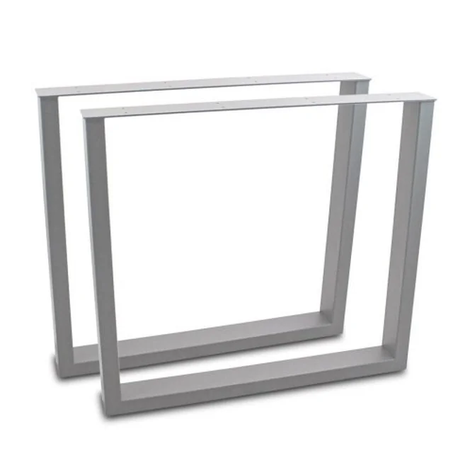 Gambe da tavolo in acciaio, stile moderno, resistenti, 70x72cm, colore grigio