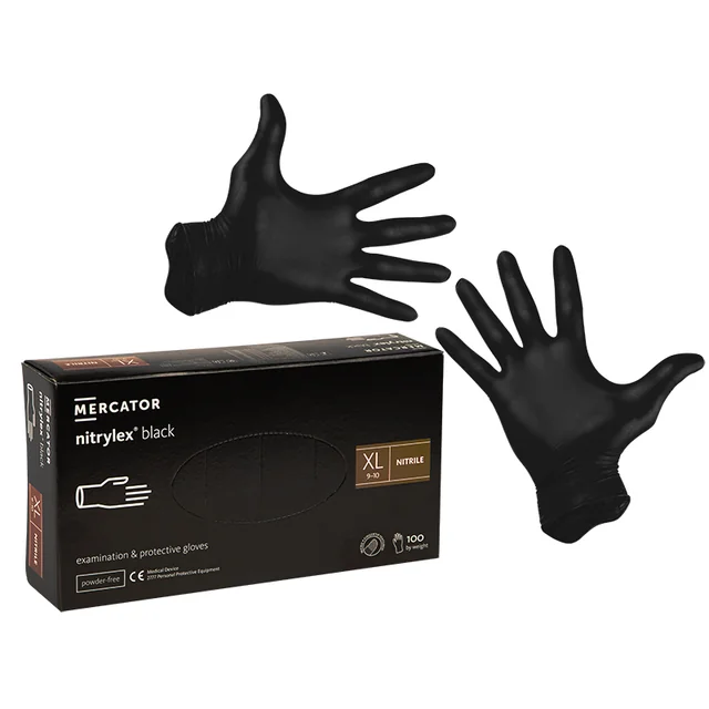 Γάντια νιτριλίου μαύρα XL 100sztuk
