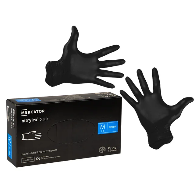 Gants en nitrile noirs M 100sztuk