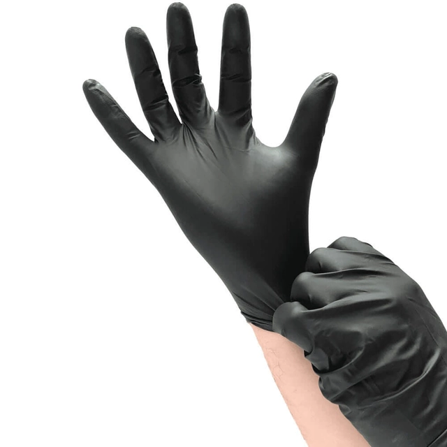 Gants jetables | nitrile | noir | taille L | 200 pièces.|