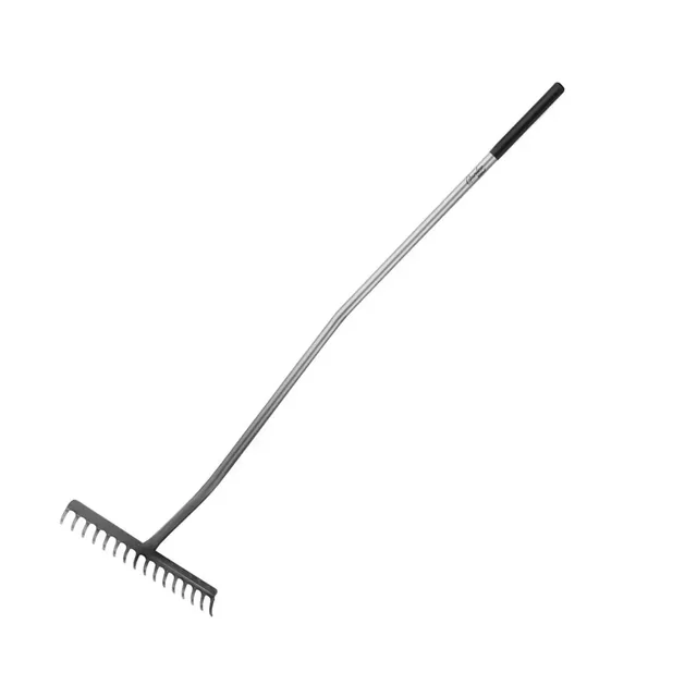 GARDEN DEDRA PIPE RAKE 80B052 16-ZĘBNE REINFORCED, BENT