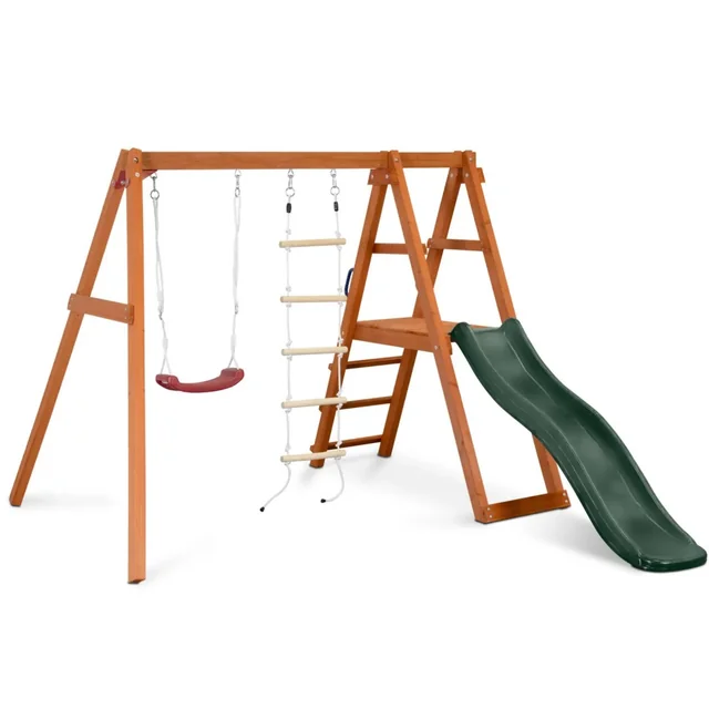 Garden playground swing slide rope ladder