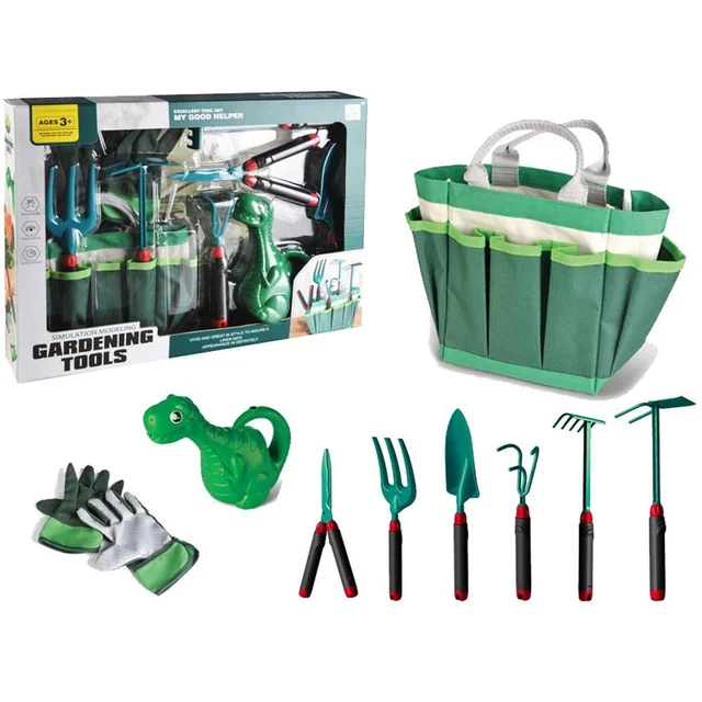 GARDEN SET BAG TOOLS GLOVES RABBLE