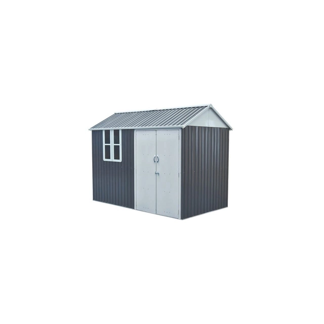 Garden shed for storage HECHT 6x10 NORD, metal frame and base, provided with glass, dimensions 172 x 302 x 222 cm