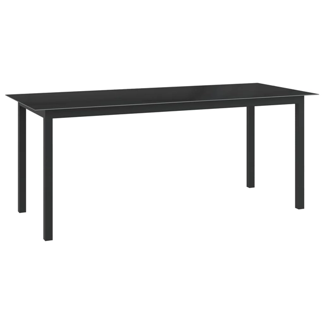 Garden table, anthracite, 190x90x74cm, aluminum and glass