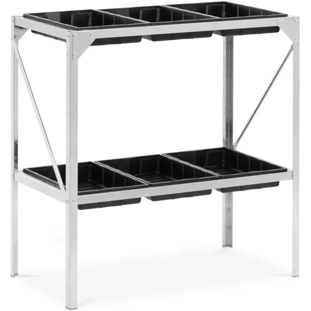 Gardening table for planting plants 6 steel trays 77 x 44 x 77 cm