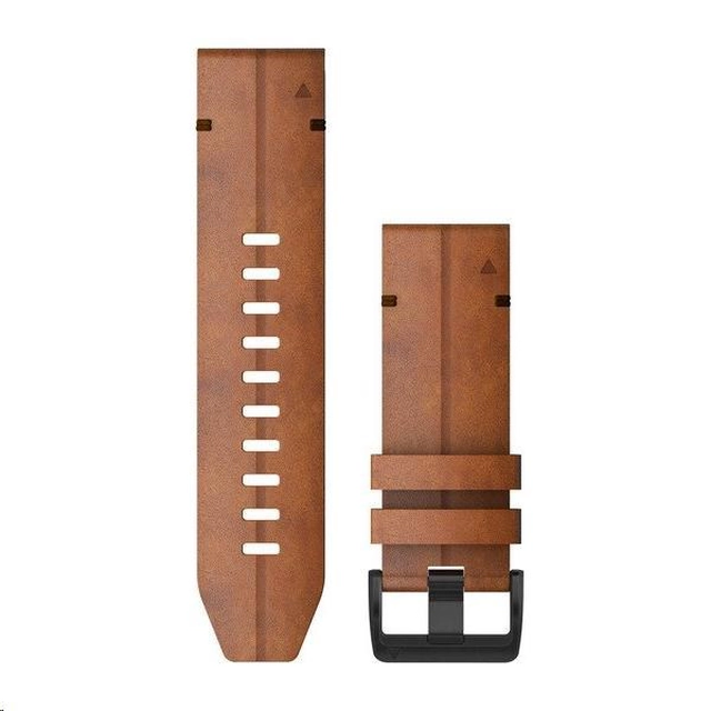 Garmin strap for fenix6X - QuickFit 26, leather, brown, black buckle
