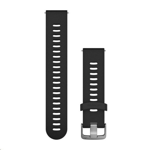 Garmin strap Quick Release 20mm, silicone black, sports, silver buckle
