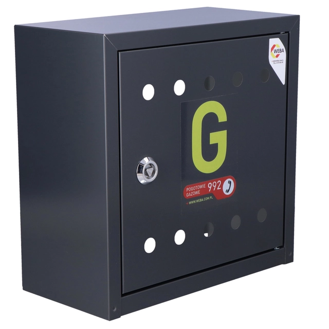 gas box for valve,300x300x150, metal, wall-mounted - anthracite