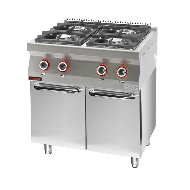 Gas cooker 4 - burner on a closed cabinet base