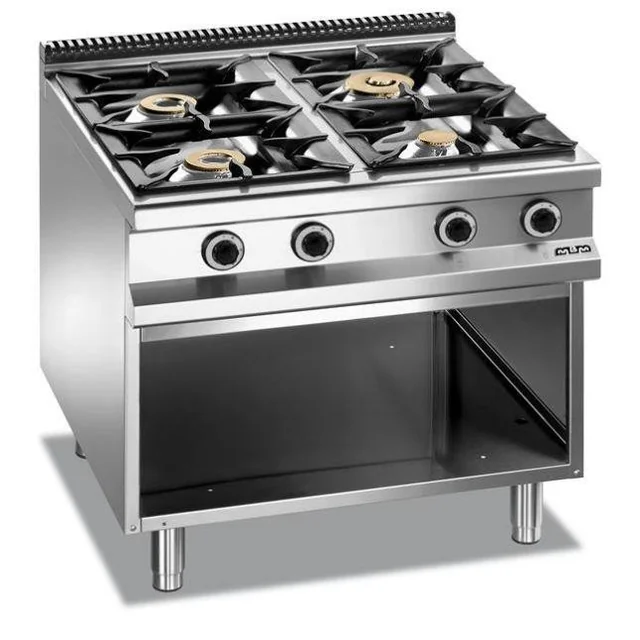 Gas cooker 4-palnikowa based on a three-sided Magistra Plus base 900 Basic variant