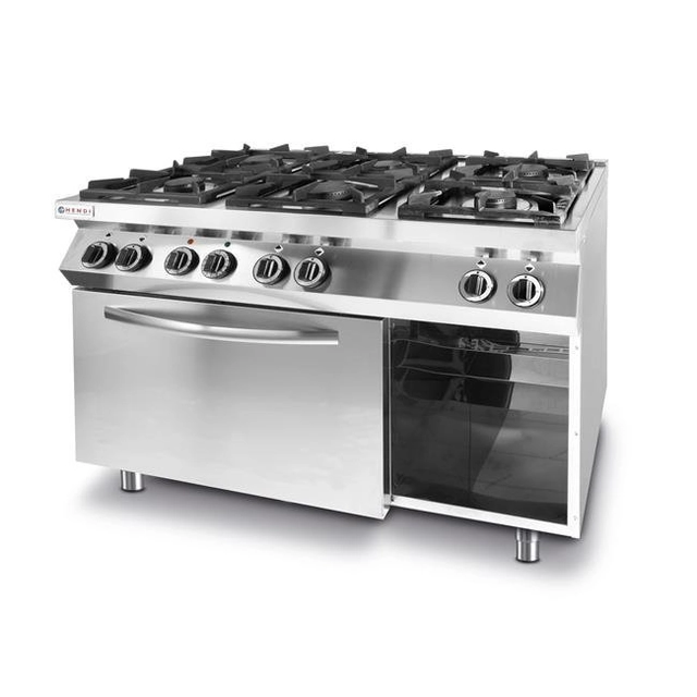 Gas cooker 6-palnikowa Kitchen Line with GN electric convection oven 1/1 HENDI 225899 225899