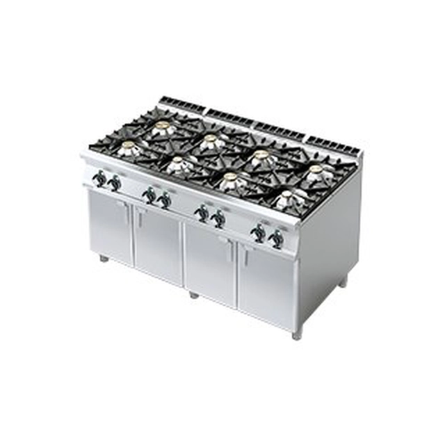 Gas cooker with a cupboard