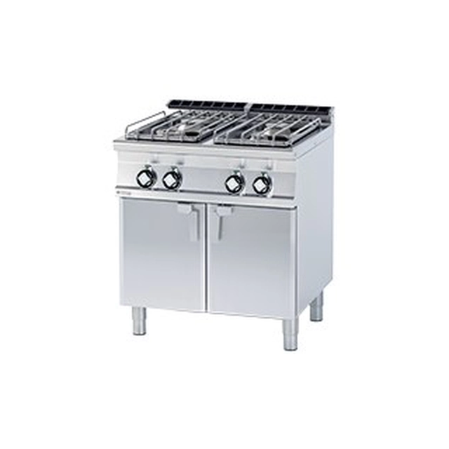 Gas cooker with a cupboard