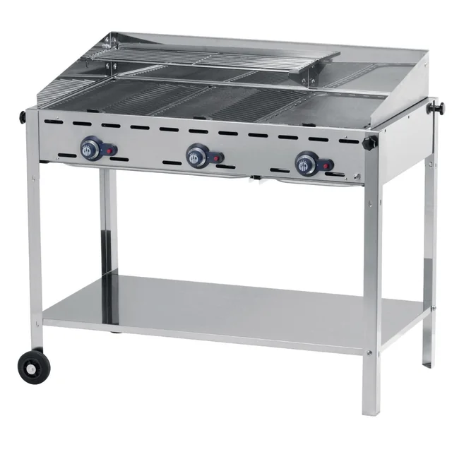 Gas grill "Green Fire" 3 burners 17,4kW with cover and shelf - Hendi 149591
