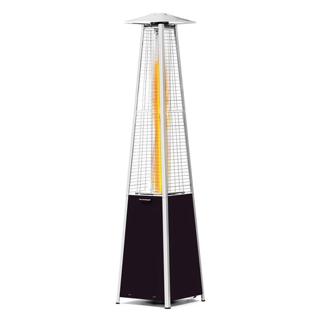 Gas heating lamp with flame pyramid