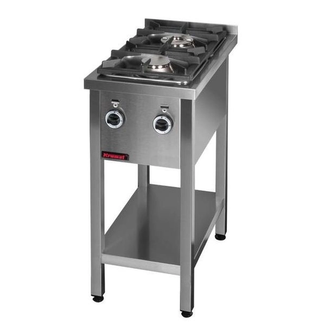 Gas stove 2-palnikowa free-standing, 400x700x850 mm KROMET, 000.KG-2M