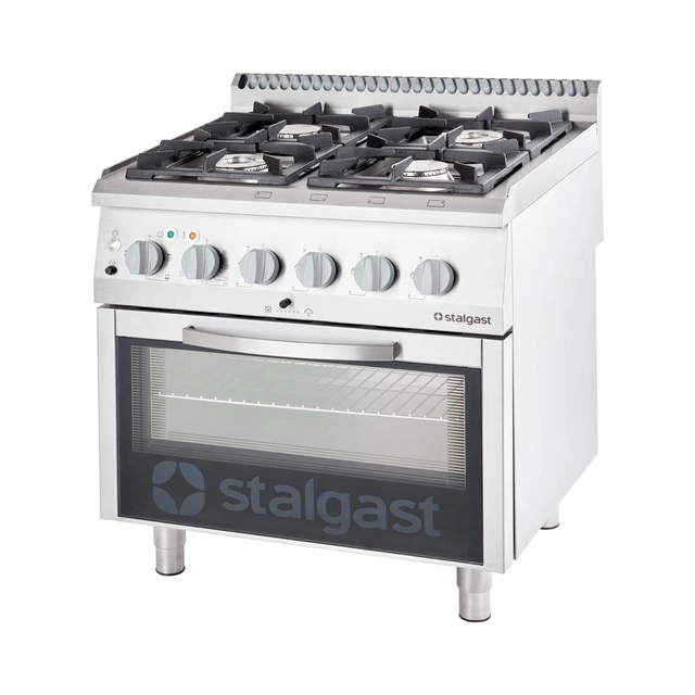 Gas stove 4 burner dimensions. 800x700x850 with electric oven 22,5+7 kW (static) - G30
