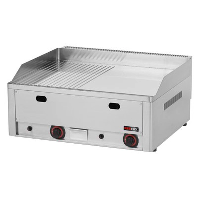 Gasgrillplaat 65 cm | glad/gegroefd chroom | Roodvos